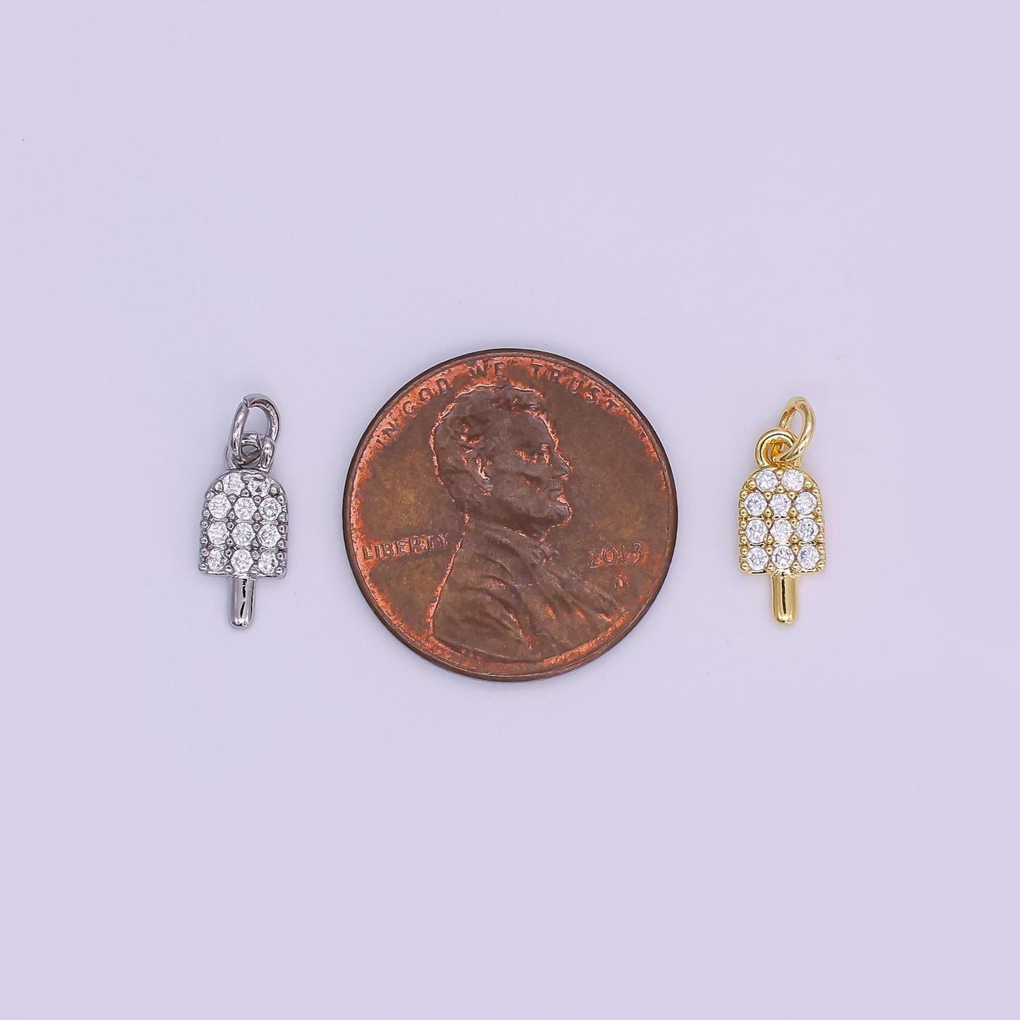 24k Gold Filled Tiny Micro Pave CZ Ice Cream Pendant Charm, Ice Cream Pendant Charm,  Desert Pendant, For DIY Jewelry Making aj-344