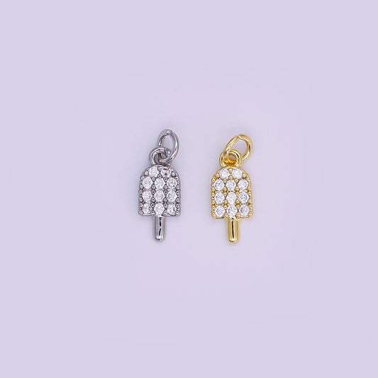 24k Gold Filled Tiny Micro Pave CZ Ice Cream Pendant Charm, Ice Cream Pendant Charm,  Desert Pendant, For DIY Jewelry Making aj-344