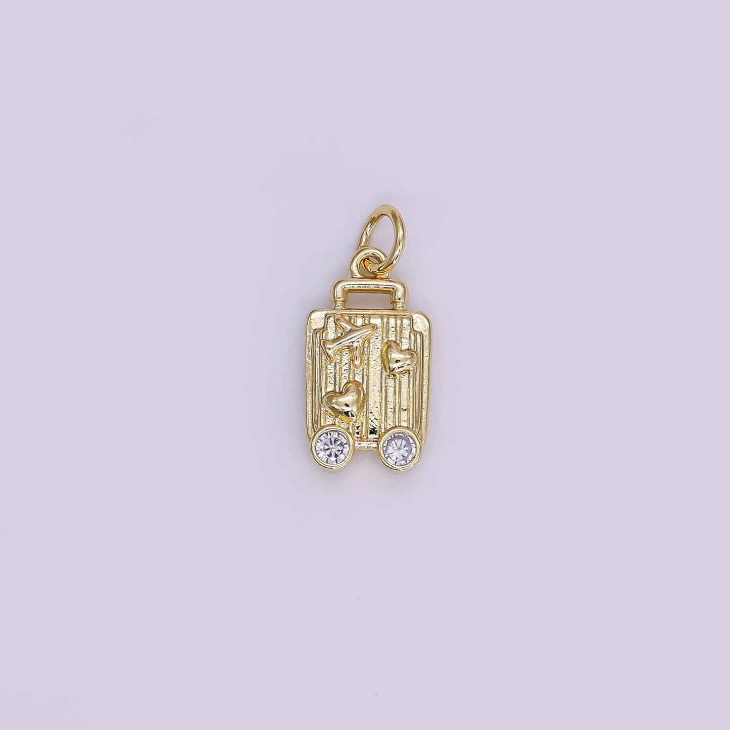 Mini Gold Luggage Charms Dainty Gold Travel Pendant Silver Baggage Claim Charm for Necklace Bracelet Jewelry Making Supply AJ343