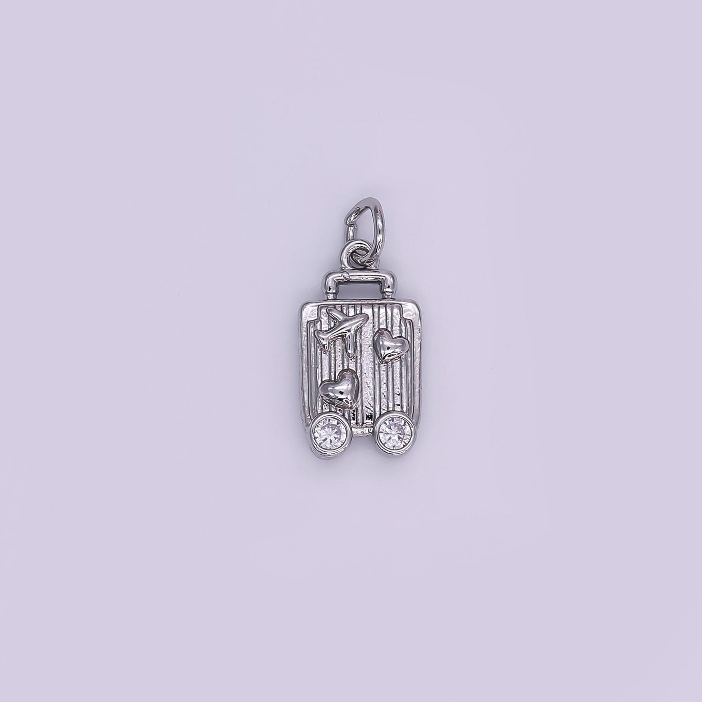 Mini Gold Luggage Charms Dainty Gold Travel Pendant Silver Baggage Claim Charm for Necklace Bracelet Jewelry Making Supply AJ343