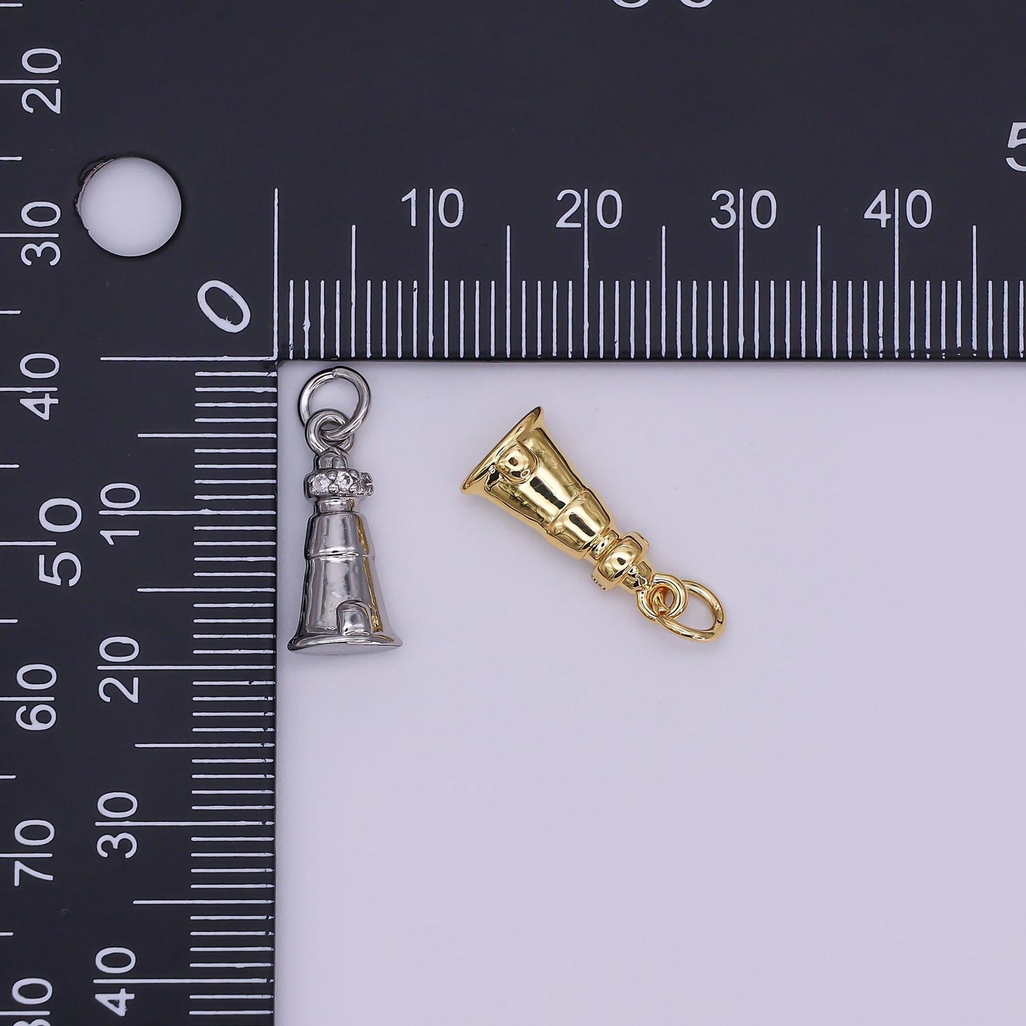Mini gold bell charm silver Vintage Bell inspired for necklace bracelet earring AJ-349