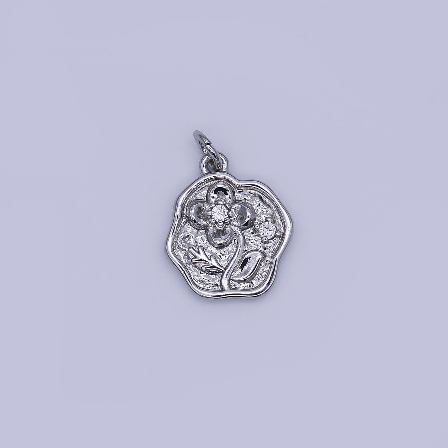 Mini Gold Molten Charms Dainty Gold Floral Pendant Cubic Rose Spring Garden Charm for Necklace Bracelet Jewelry Making Supply AJ346