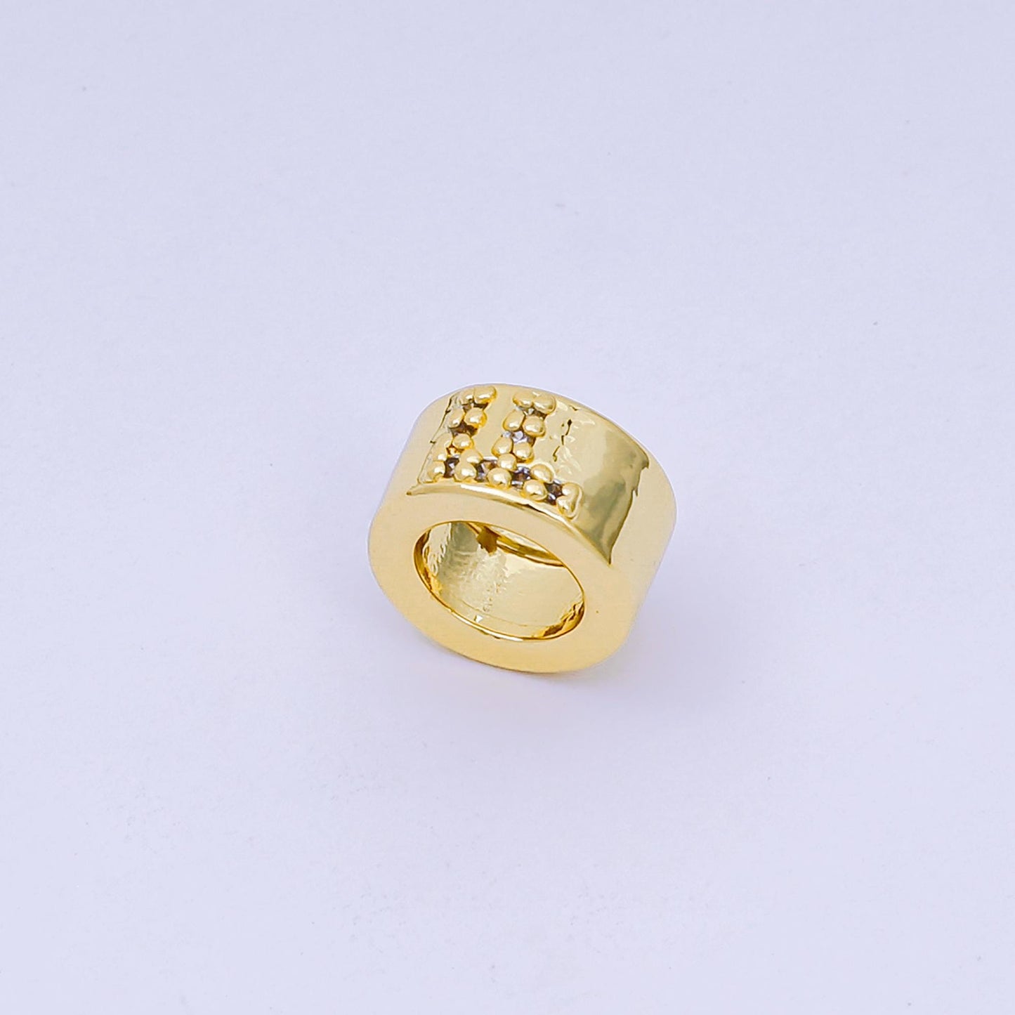 24K Gold Filled Initial Spacer Beads CZ Micro Pave Letter Rondell Spacer Beads for Bracelet Necklace DIY Jewelry Making Supply AF-053