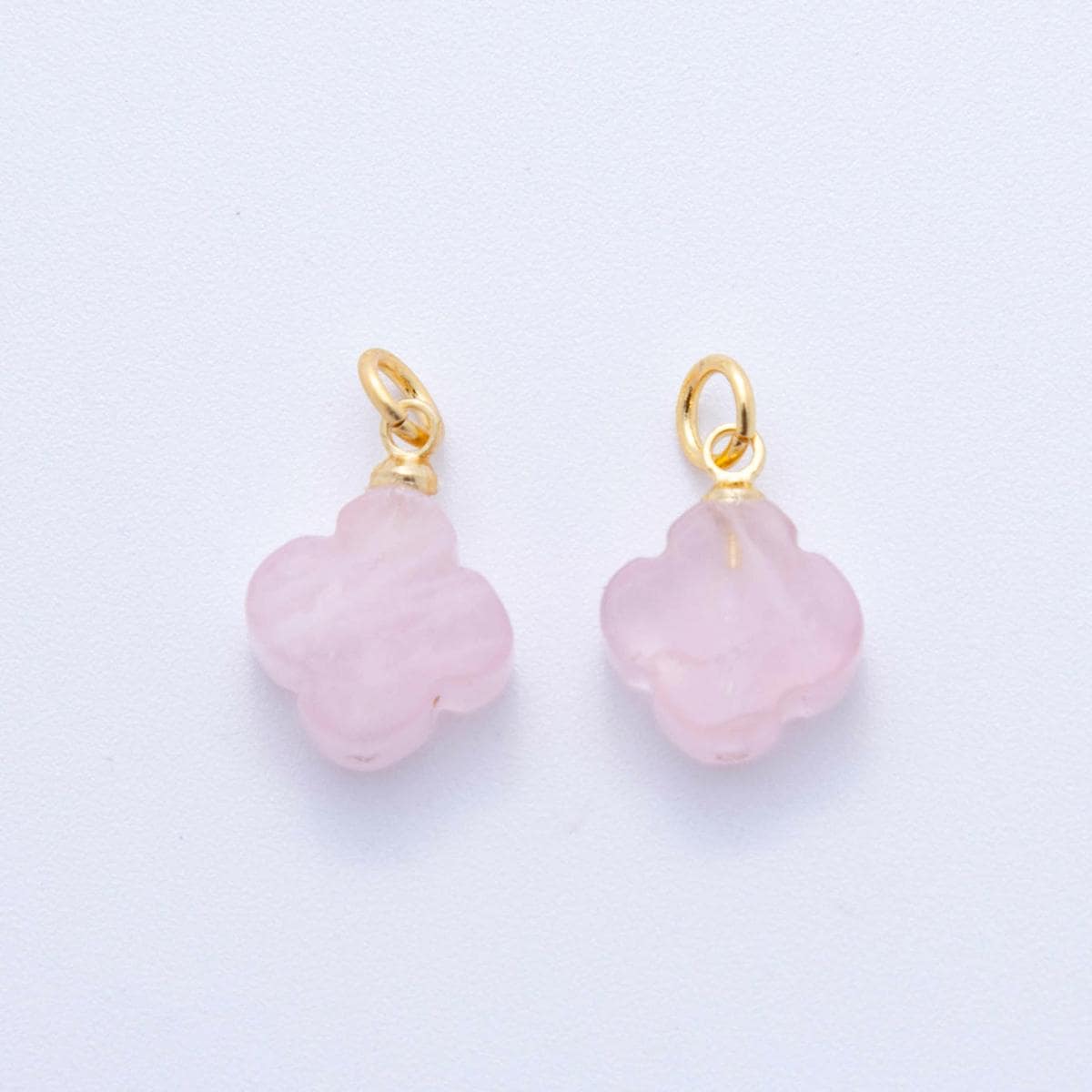 Dainty Gemstone Clover Charm Lucky Pendant Colorful Small Flower Charm with 18k Gold Filled AH-875