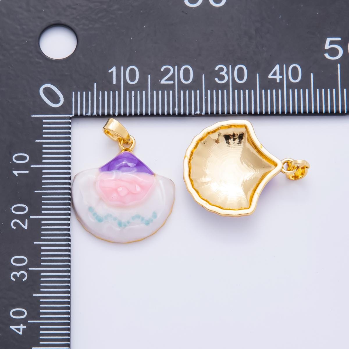 Hand-Painted Egg Enamel Pendant 18k Gold Filled Charm AH-795