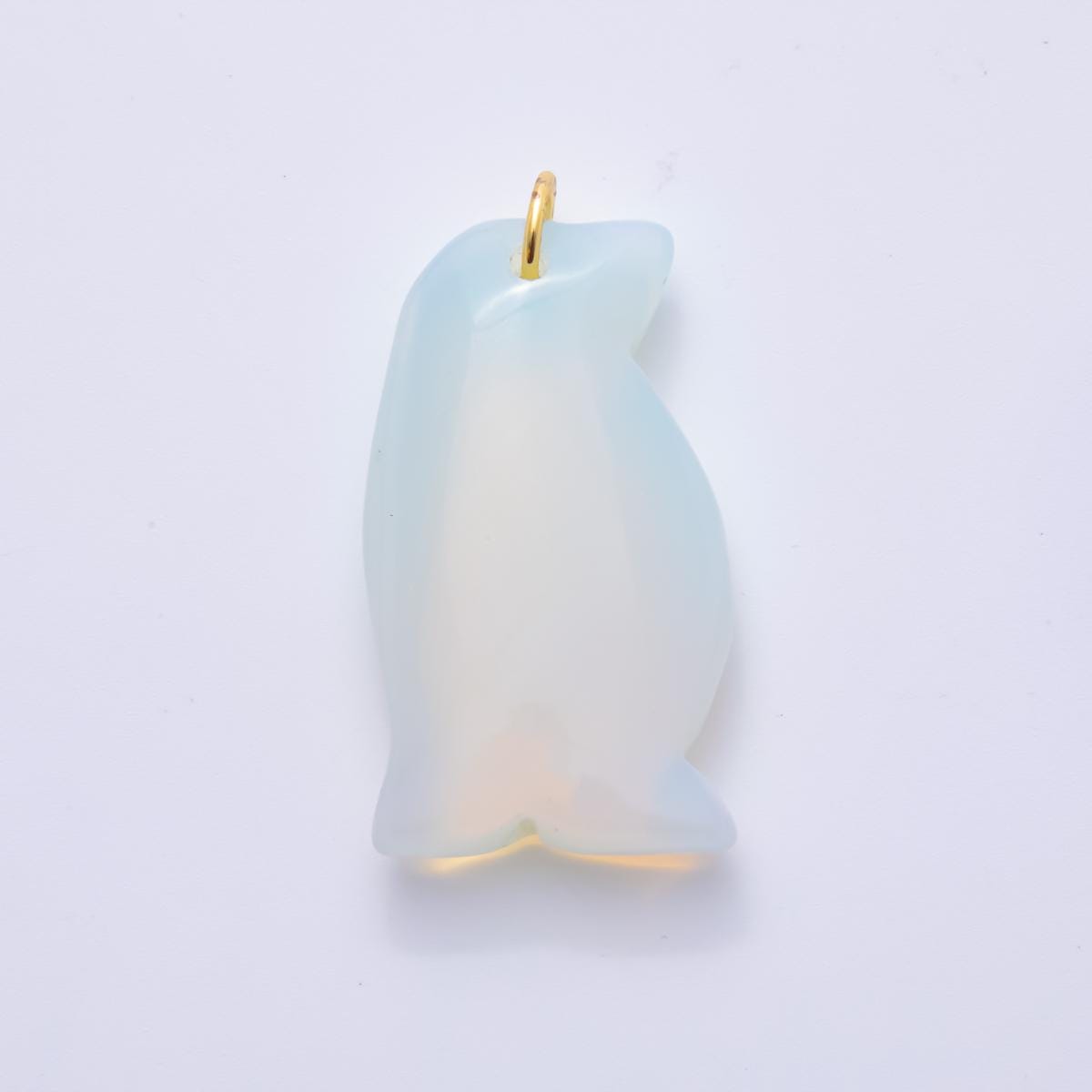Big Penguin Gemstone Pendant Natural Stone Winter Animal Charm for Jewelry Making Supply 18k Gold Filled Charm Cord Scarf Necklace AH-827