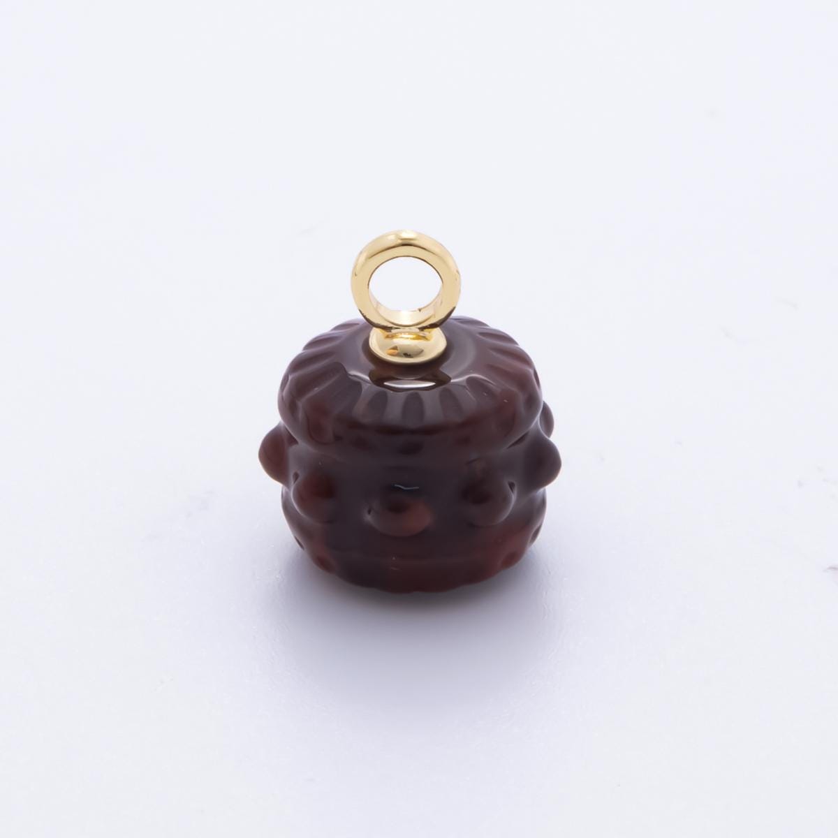 18K Gold Filled 19mm Aventurine, Carnelian, Quartz Pumpkin Gemstone Charm | AH833 - AH835