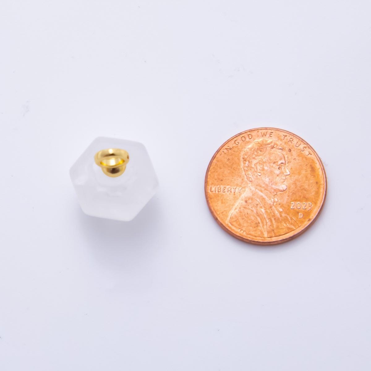 Dainty Lantern Gemstone Drop Pendant – Carved Geometric Crystal Charm with Gold Bail – Natural Stone Jewelry Making Supply AH-830