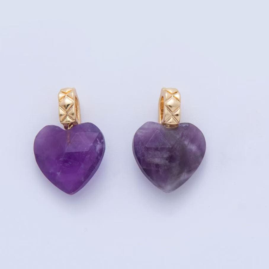 Genuine malachite charm puffy heart shape natural green malachite pendant, green dangle charm gemstone charm in 18k gold filled ac1368