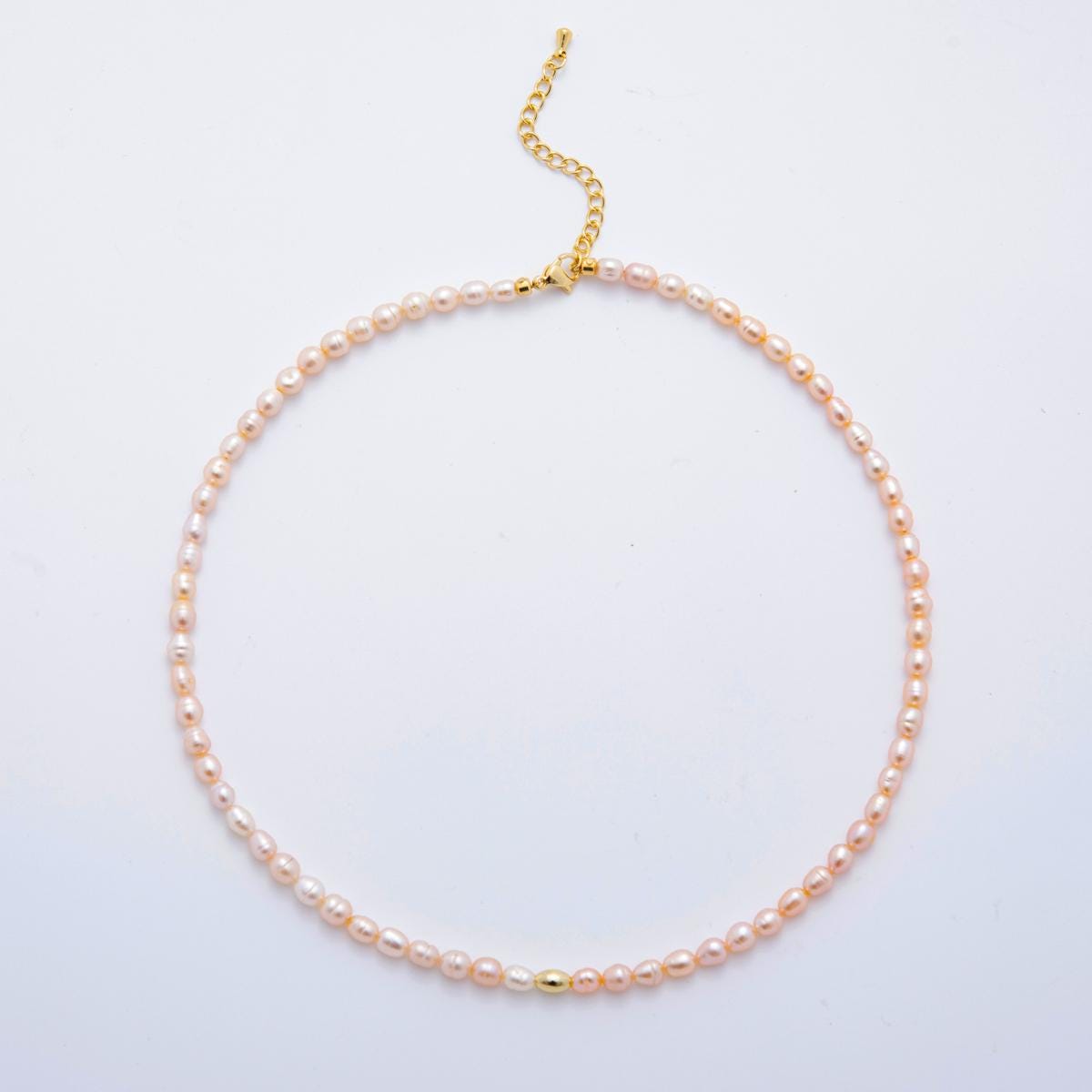 Multi-Color Freshwater Pearl Necklace – Natural Lavender, Pink, White Pearls with Gold Accent Beads 24k Gold Filled 16 inch Necklace WA-3224