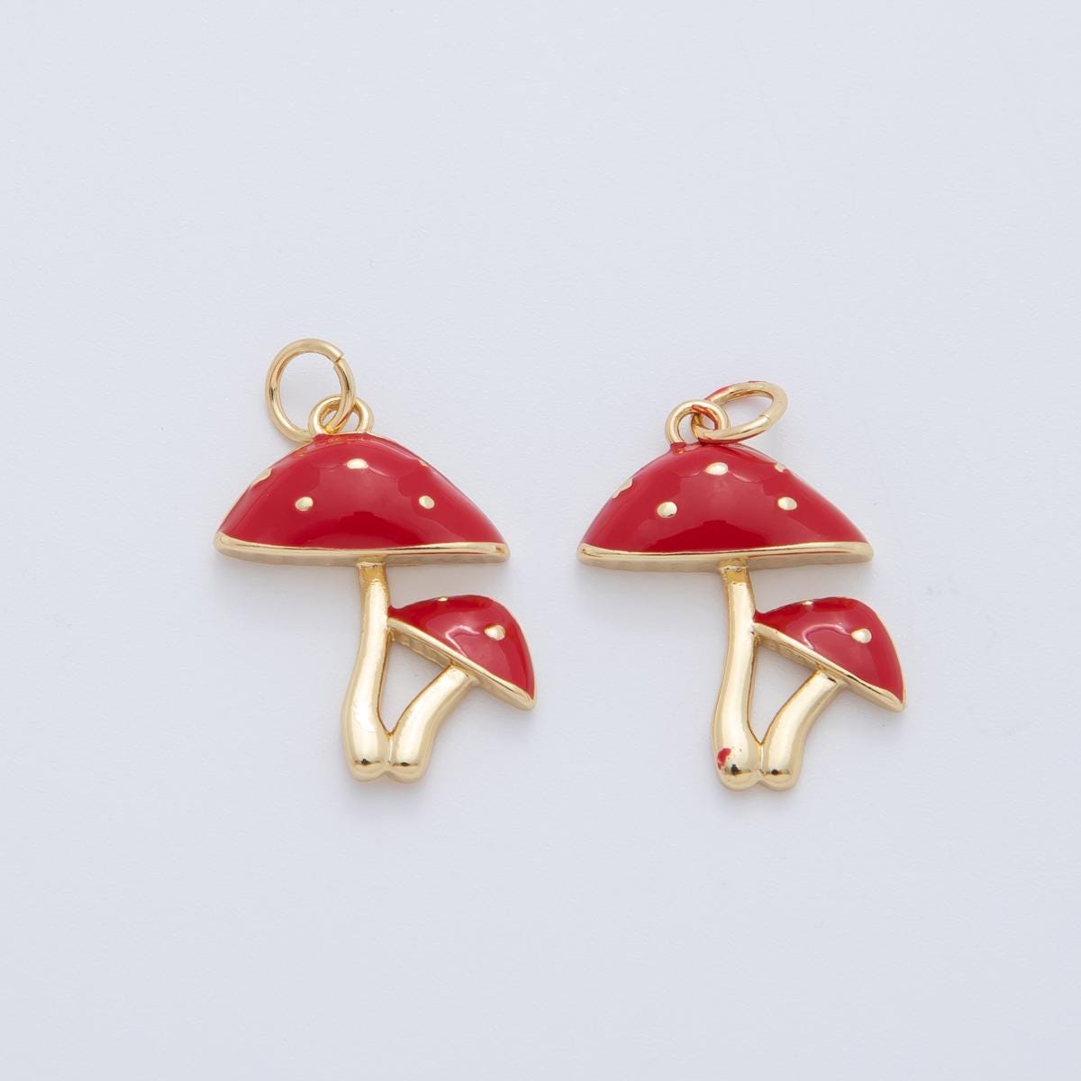 Mini Mushroom Dangle Charm Red Mushroom Pendants Vegetable Charm Fantasy Shroomie Pendant AF-407