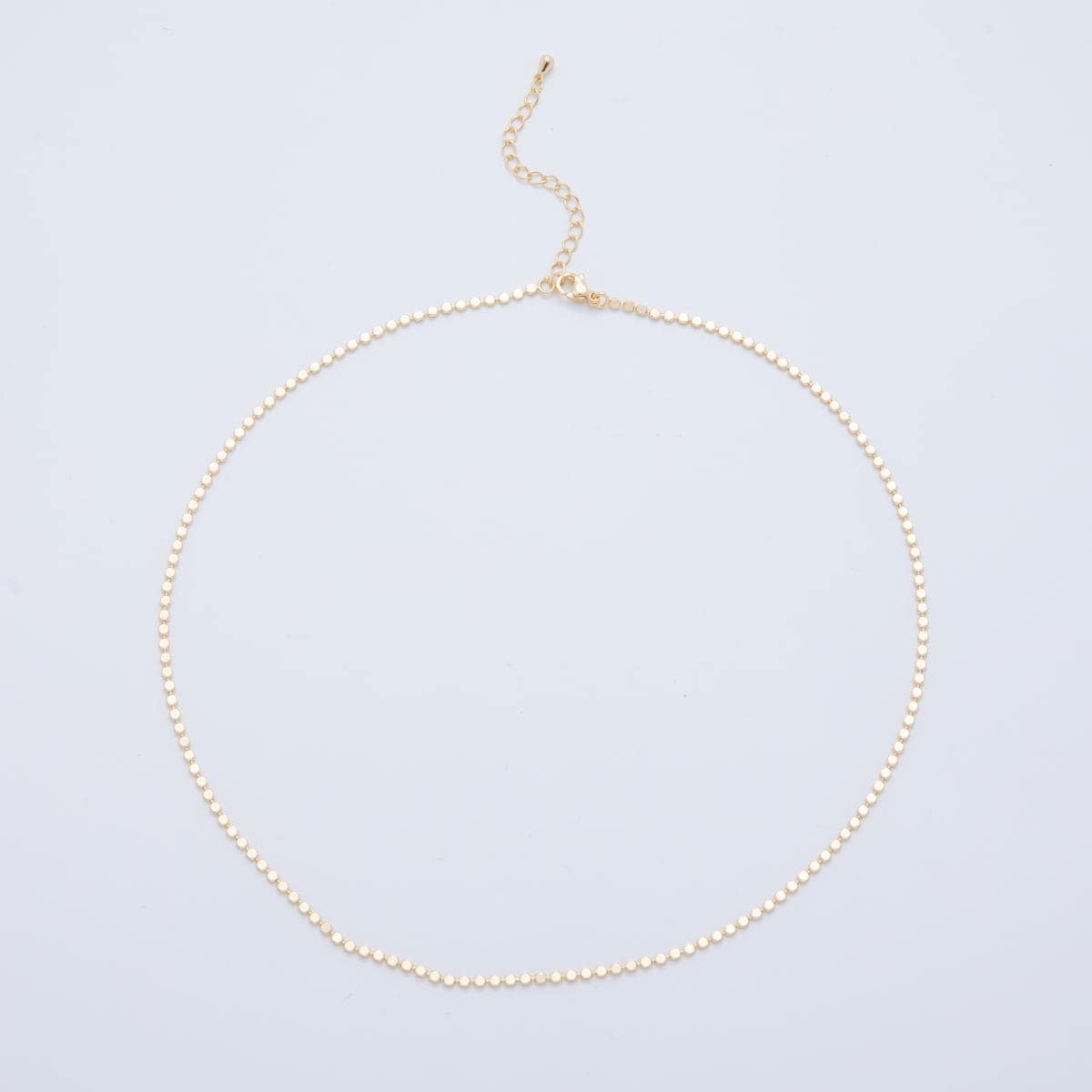 16k Gold Fill 17.5 inch Chain ready to use gold Round Bead necklace chain layering dainty necklace WA-3264