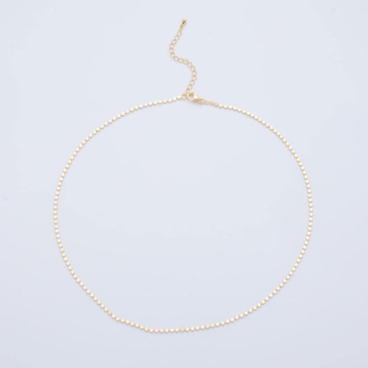 16k Gold Fill 17.5 inch Chain ready to use gold Round Bead necklace chain layering dainty necklace WA-3264