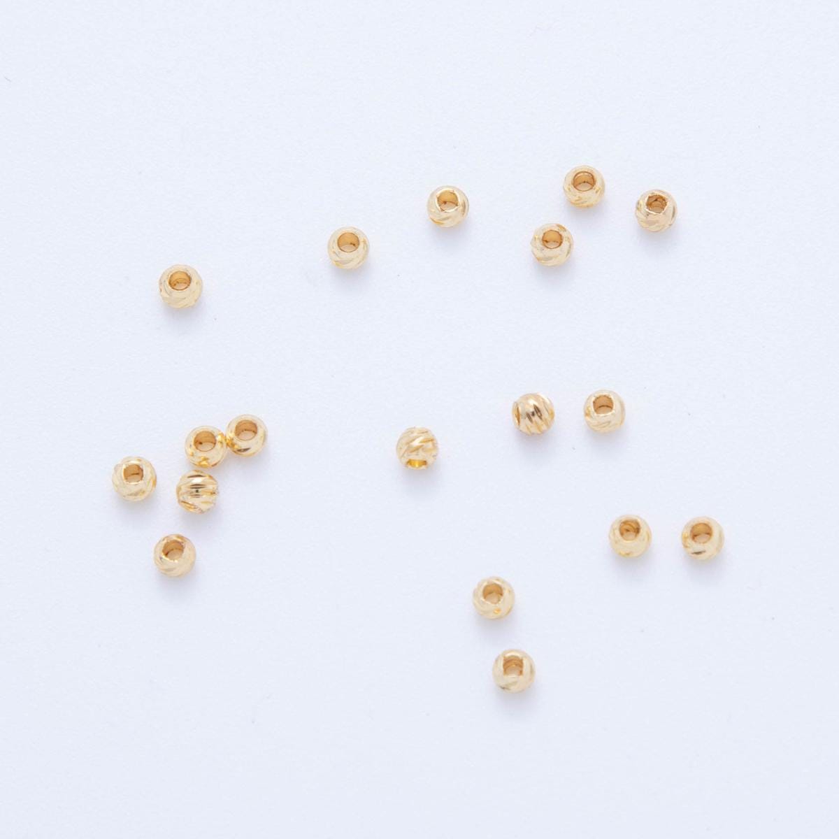 10 pcs 18k gold filled round spacer beads, gold Textured donut spacer beads 3mm spacer beads B-735