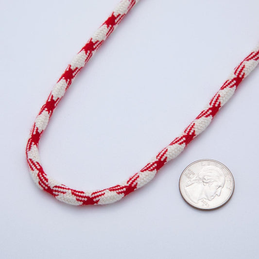 Jewelry Making Round Cords, Polyester & Spandex Cord Ropes 6mm Multi Color Red Blue Navy Green White Braided Rope by Yards
