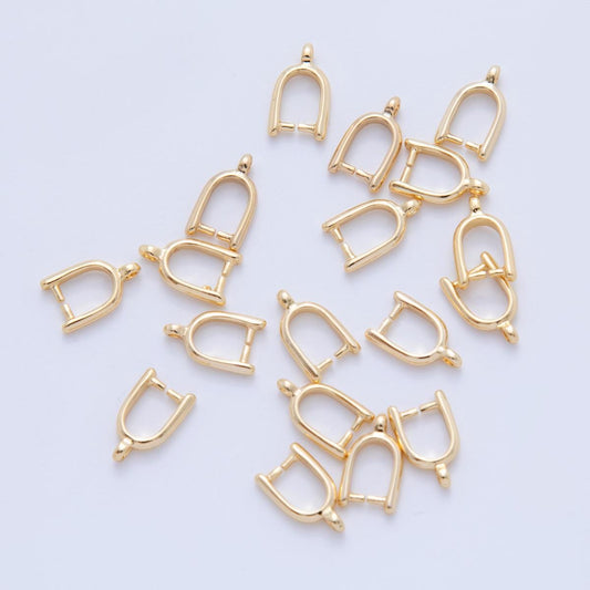 10x 18k gold filled 10mm rounded snap bail minimalist jewelry findings supply | z-1203