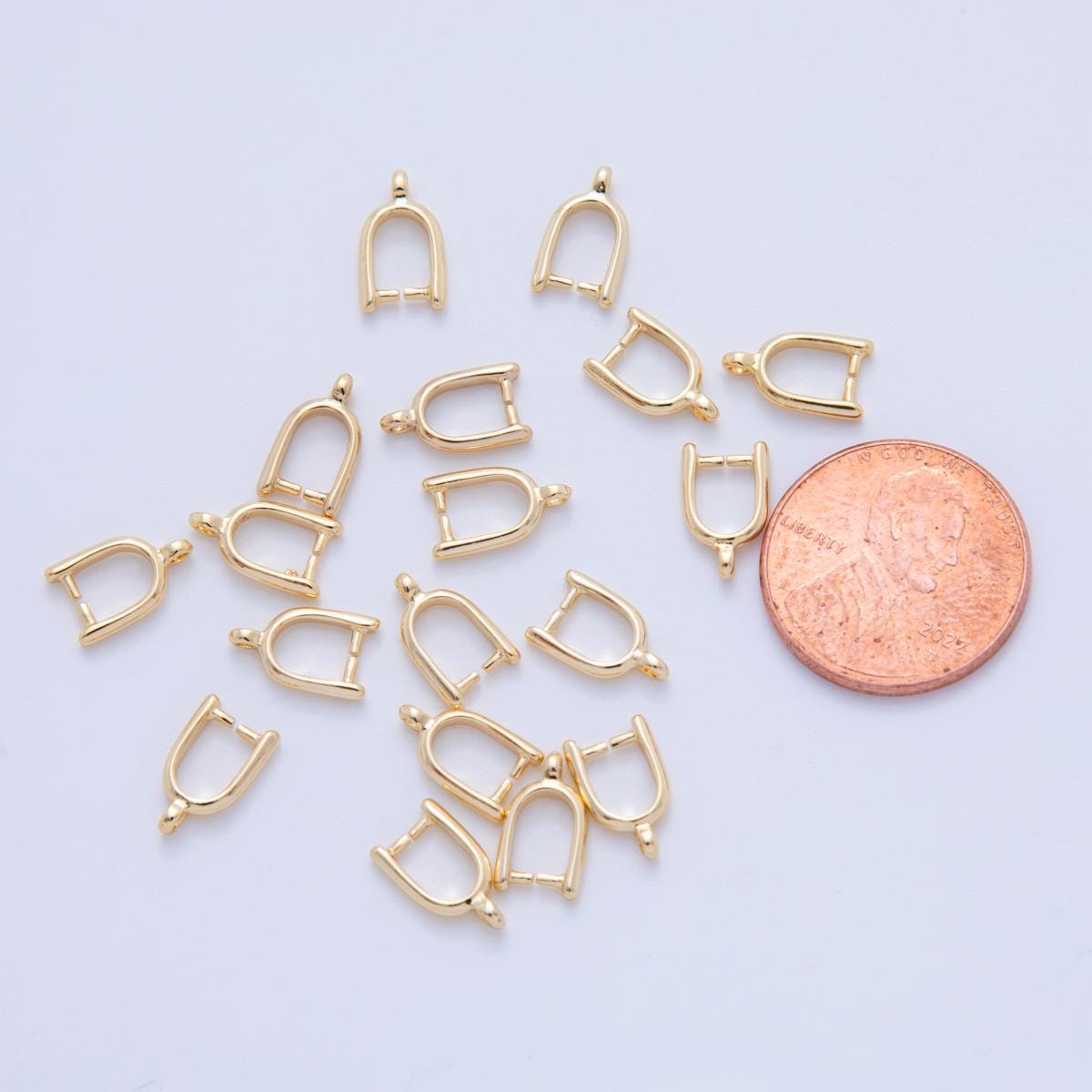 10x 18k gold filled 10mm rounded snap bail minimalist jewelry findings supply | z-1203