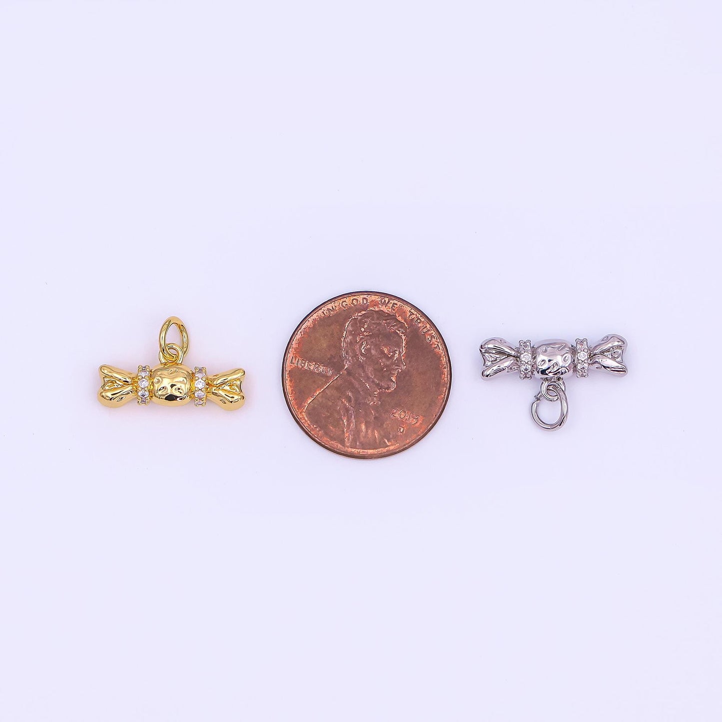 Mini Gold Candy Pendant 24K Gold Filled Charm Silver Candy Wrapper DIY Junk Food Bracelet Necklace Jewelry Making Findings Supply AF-485