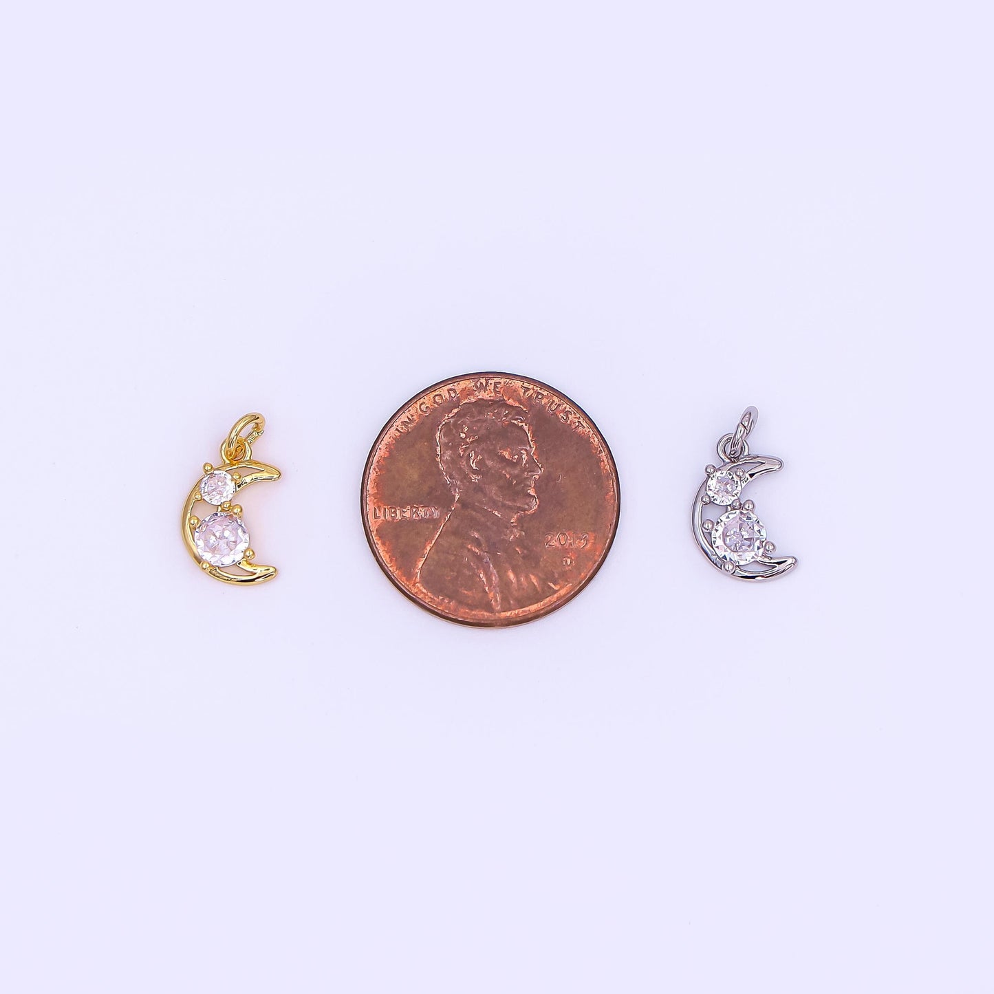 Mini Gold Moon Pendant 24K Gold Filled Charm Silver Crescent Moon DIY Celestial Bracelet Necklace Jewelry Making Findings Supply AF-492