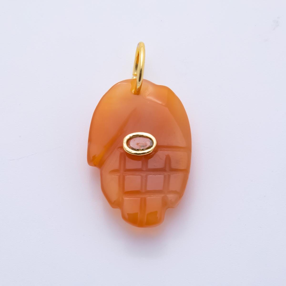 Big Gemstone Hamsa Hand Pendant Natural Stone Evil Eye Charm for Amulet Necklace Jewelry Making Supply 18k Gold Filled Charm AH-887