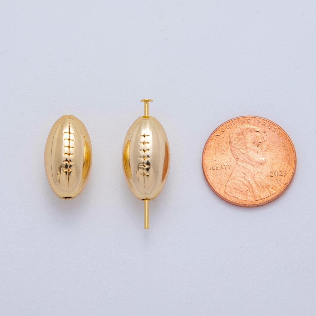 Gold dainty Football spacer beads, Sport beads bracelet connector for bracelet jewelry making supply findings 10mm bead B-826