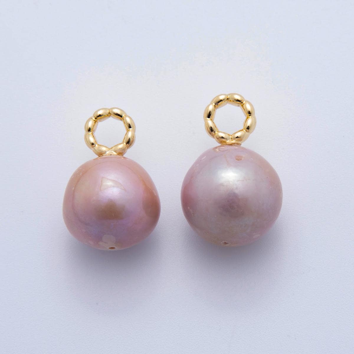 14K Gold Filled Purple, Pink Freshwater Pearl Round Charm Pendant | AF-627