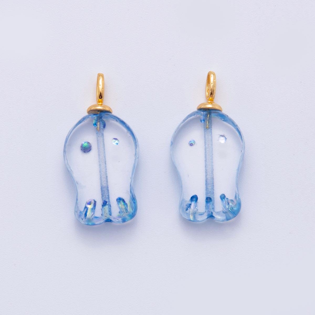 Clear Fish Resin Charms – Gold Accented Fish Drop Charm Fisherman Jewelry Inspired