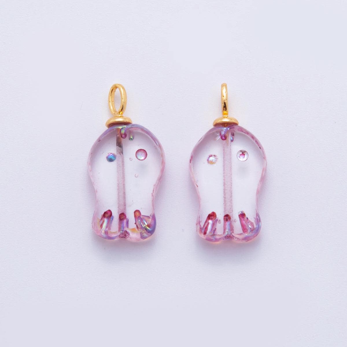 Clear Fish Resin Charms – Gold Accented Fish Drop Charm Fisherman Jewelry Inspired