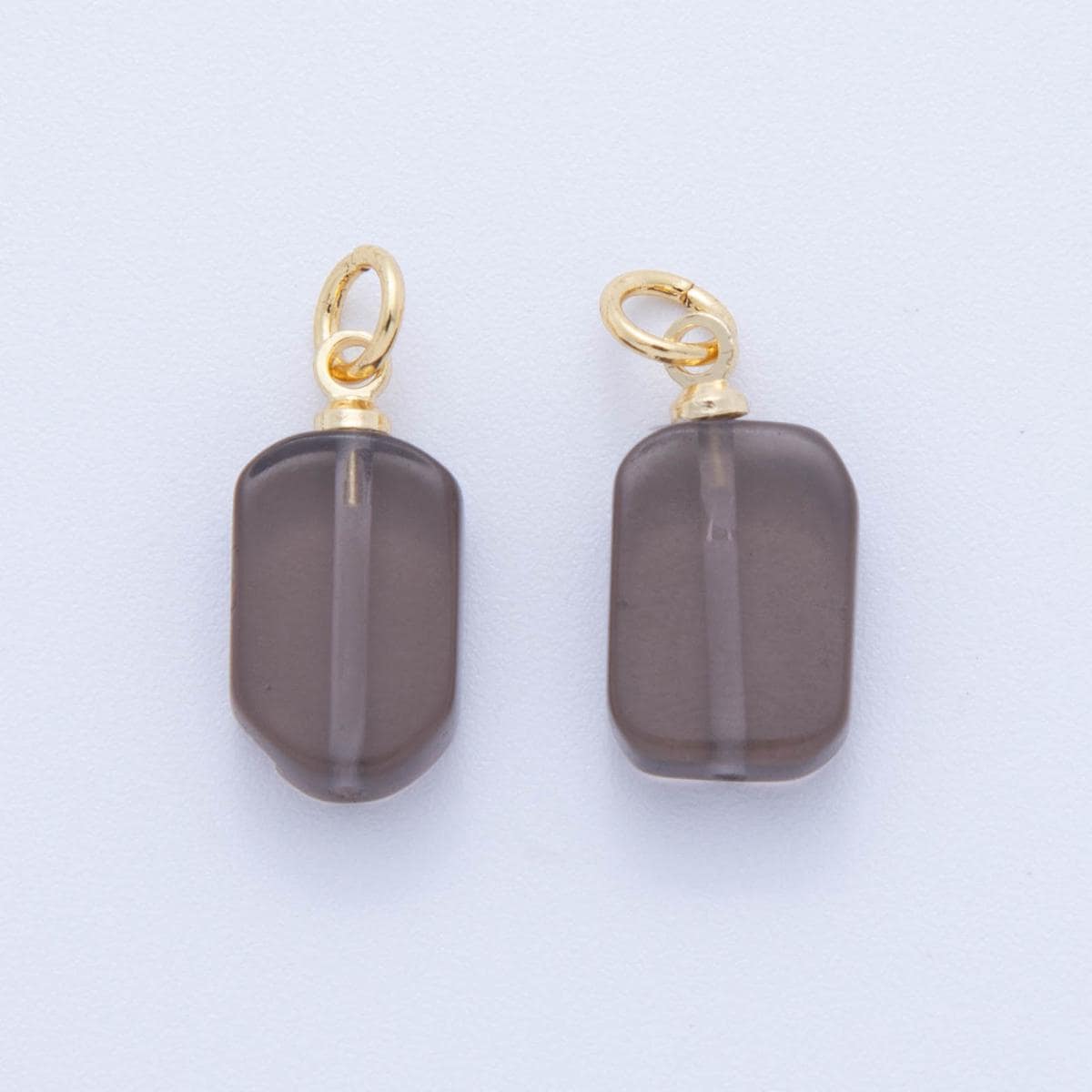 18k gold filled charm natural gemstone Amazonite amethyst rose quartz lapiz Tag Tablet Charm pendant | AF-412