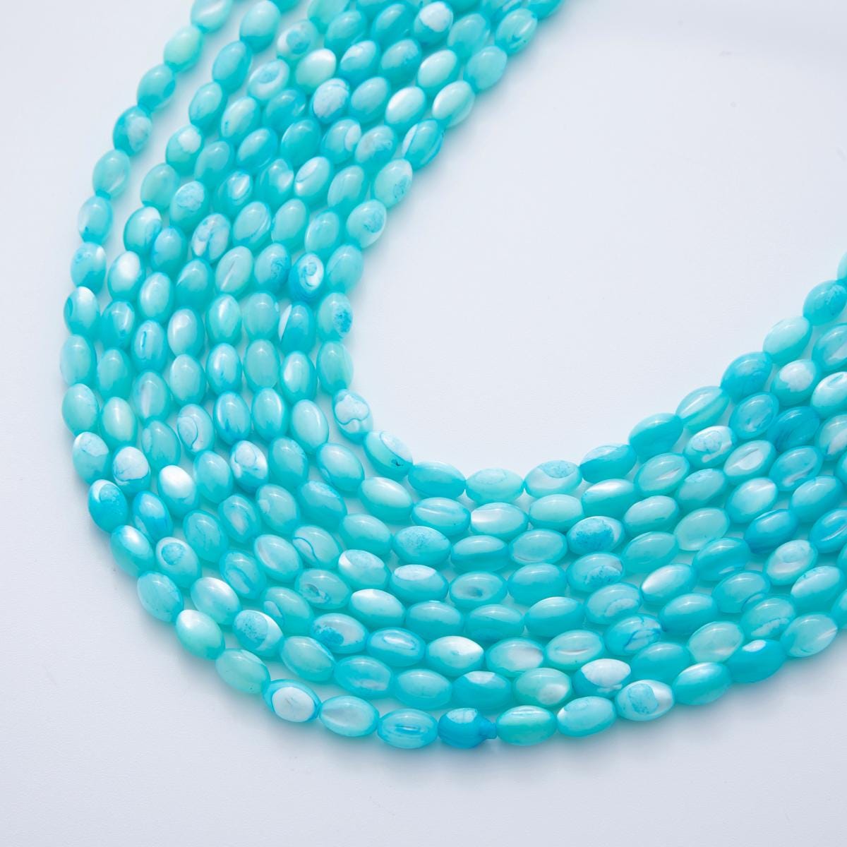 9x6mm Rice Shell Pearl Bead Strand Dyed Pearls for Jewelry Making, Necklace & Bracelet Craft Supplies Colorful Beads per Strand WA-3296