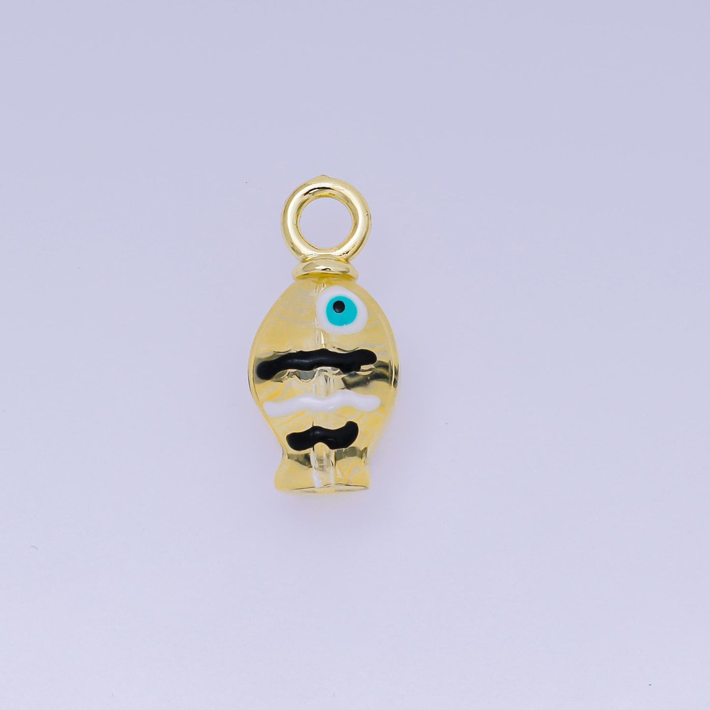 18K Gold Filled Hand painted Baby Fish Charm Animal Resin Pendant for Bracelet Necklace Earring Jewelry Making Supply AH-613