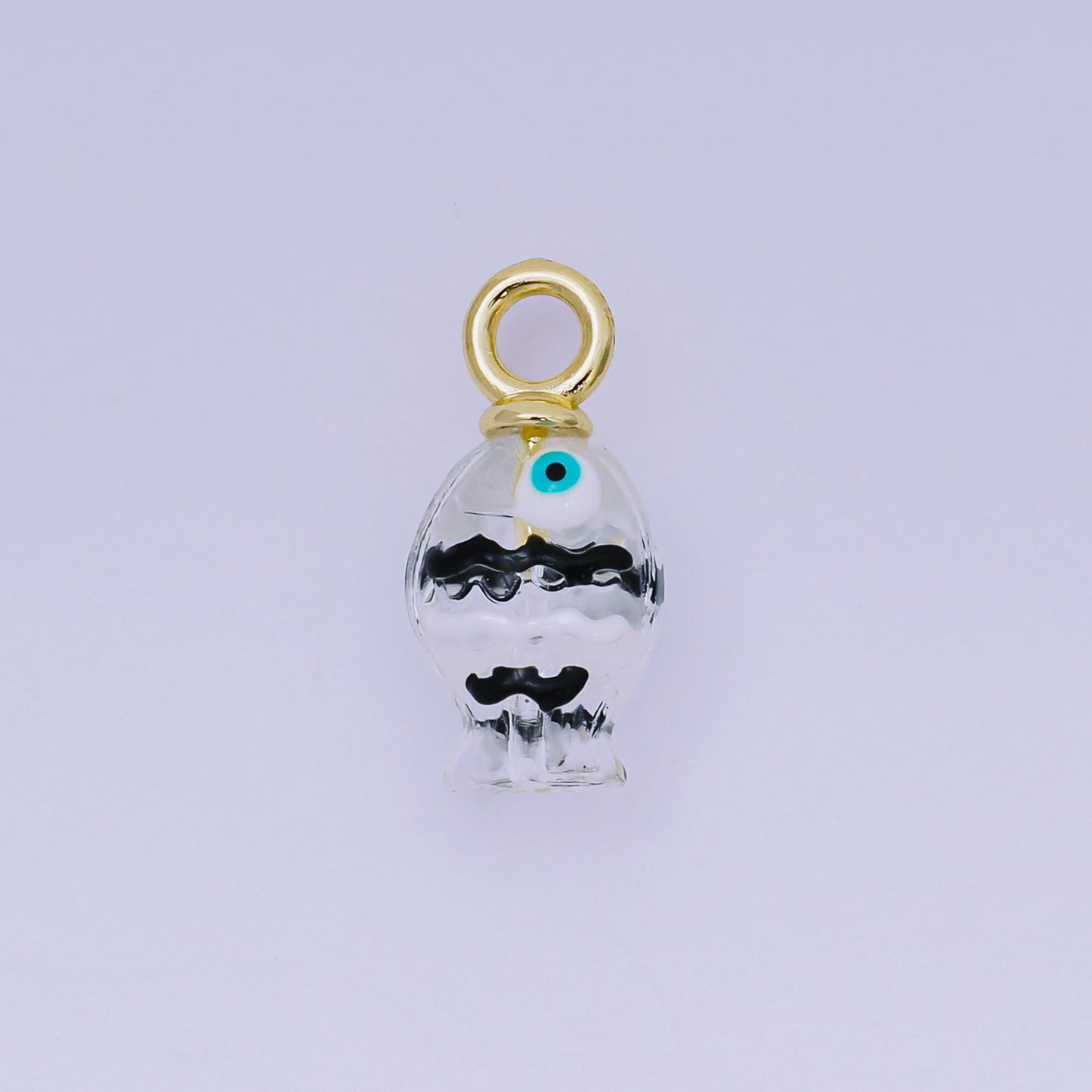 18K Gold Filled Hand painted Baby Fish Charm Animal Resin Pendant for Bracelet Necklace Earring Jewelry Making Supply AH-613