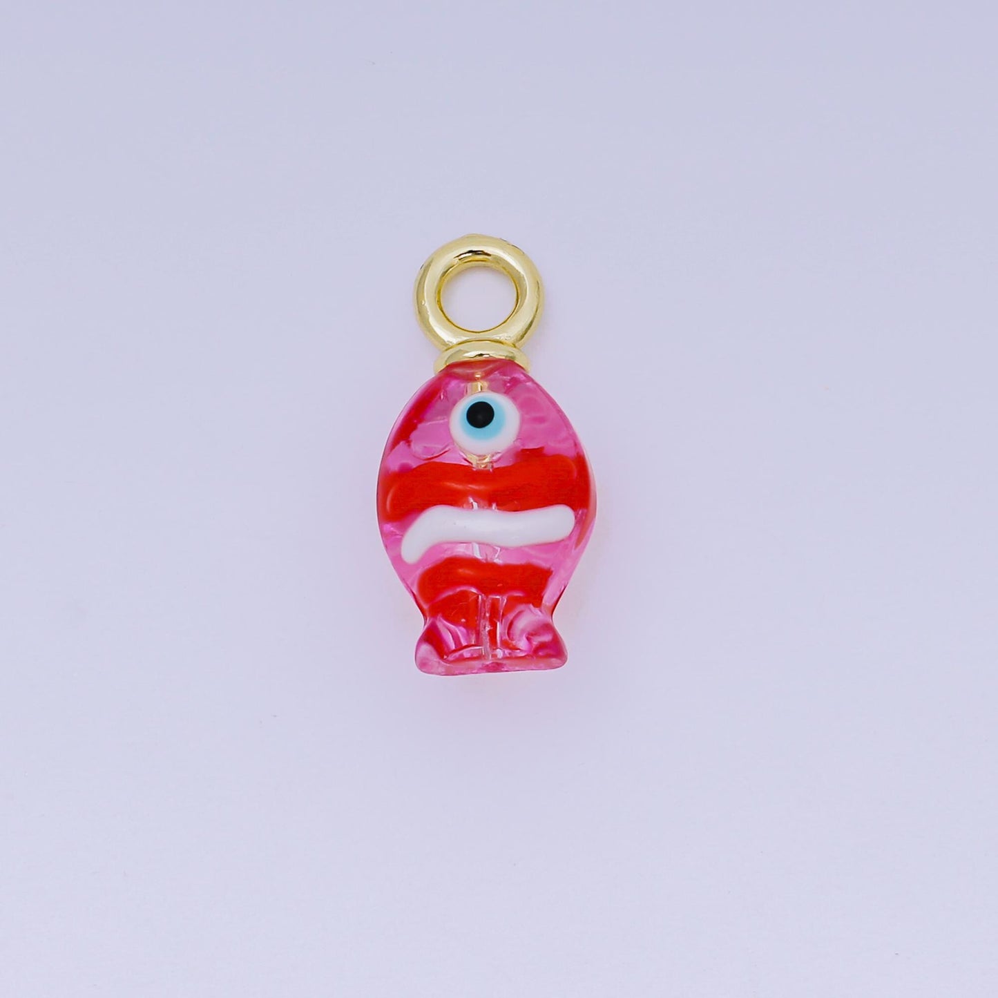 18K Gold Filled Hand painted Baby Fish Charm Animal Resin Pendant for Bracelet Necklace Earring Jewelry Making Supply AH-613