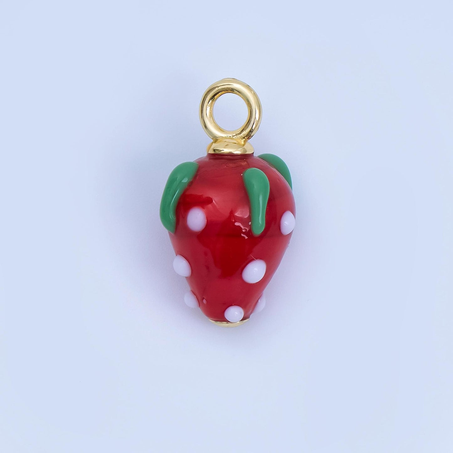 Colorful Red Resin fruit pendants dainty gold strawberry charms for earring necklace bracelet component| AJ-368