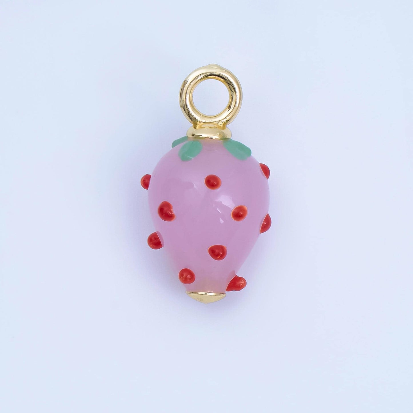 Colorful Red Resin fruit pendants dainty gold strawberry charms for earring necklace bracelet component| AJ-368