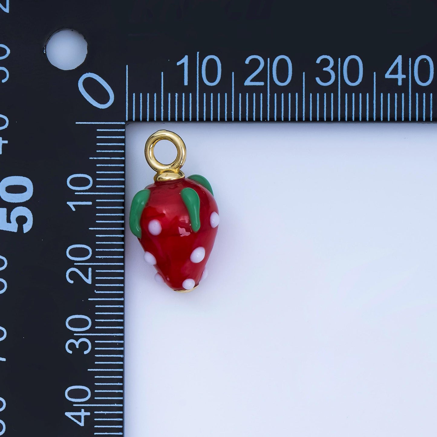 Colorful Red Resin fruit pendants dainty gold strawberry charms for earring necklace bracelet component| AJ-368