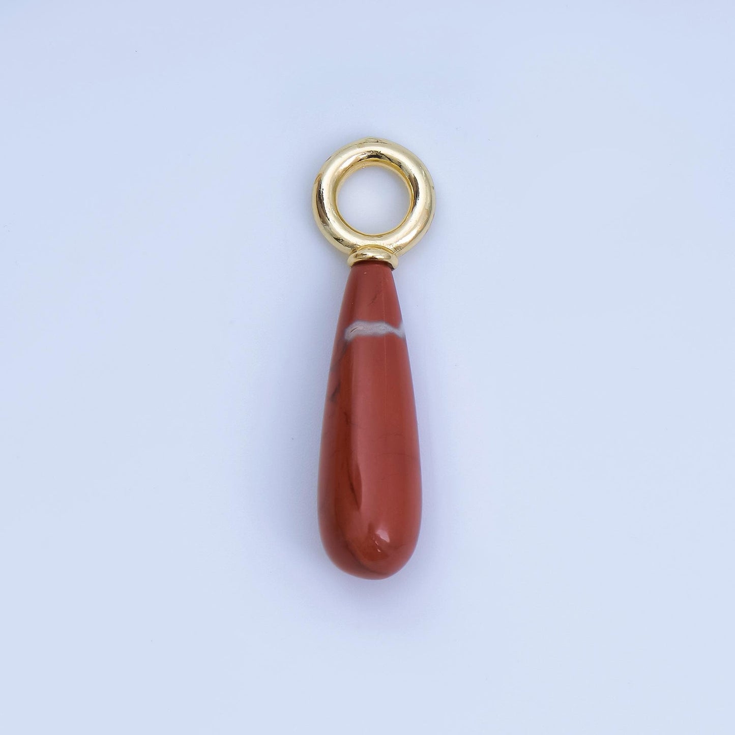 Dainty Teardrop Gemstone Charms in 24K Gold Filled Assorted Natural Stone Pendants for Necklace Earring Jewelry Making AJ-420