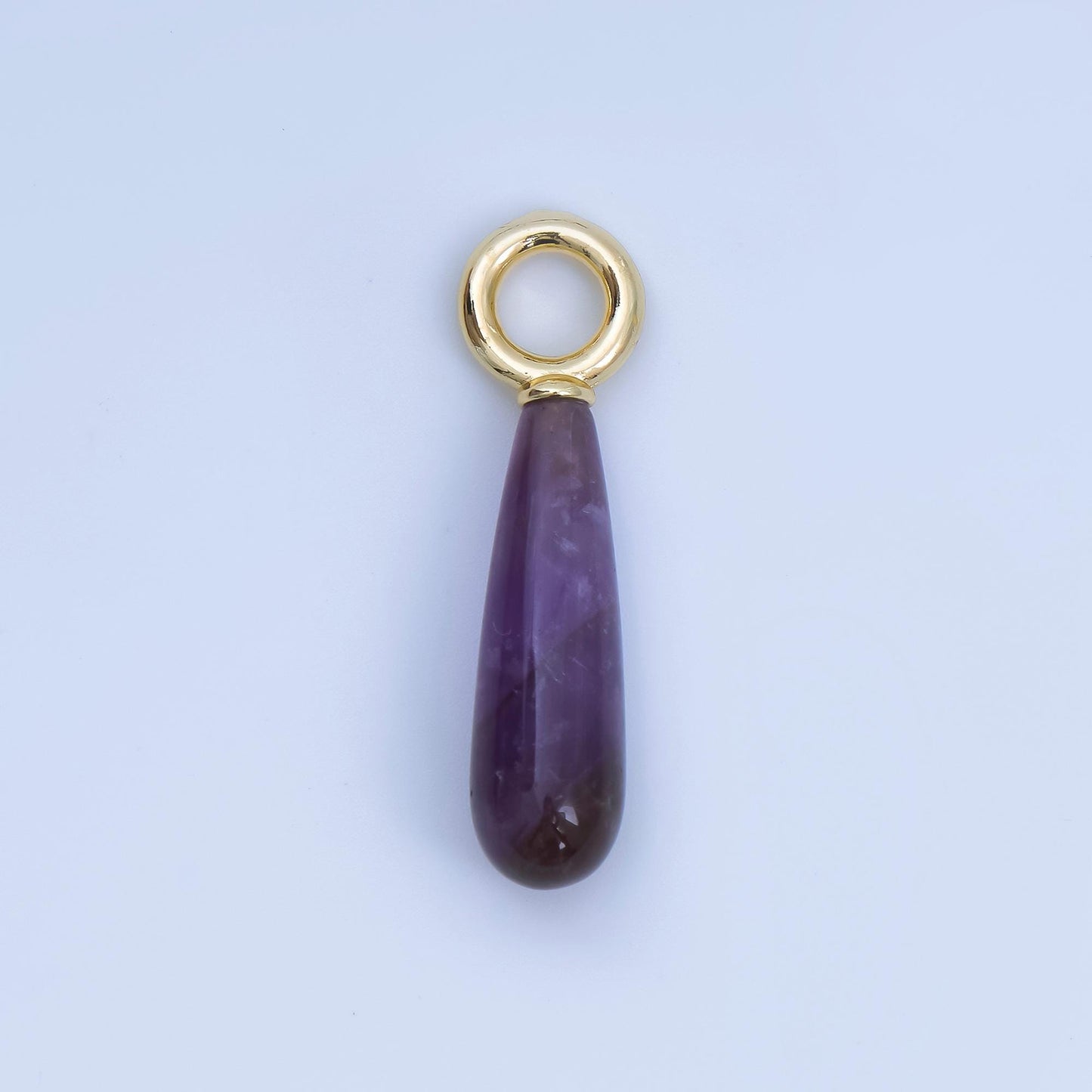 Dainty Teardrop Gemstone Charms in 24K Gold Filled Assorted Natural Stone Pendants for Necklace Earring Jewelry Making AJ-420