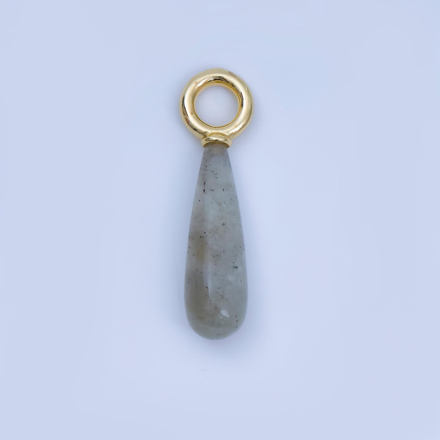 Dainty Teardrop Gemstone Charms in 24K Gold Filled Assorted Natural Stone Pendants for Necklace Earring Jewelry Making AJ-420