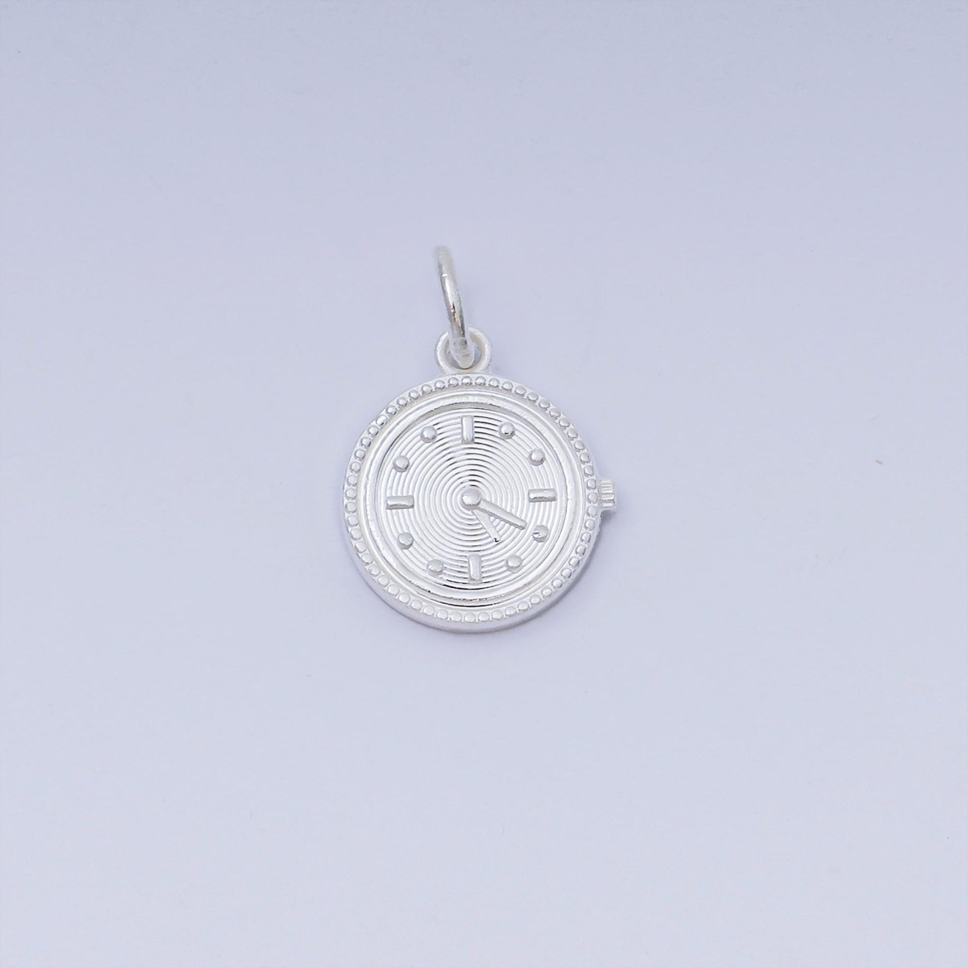 Sterling silver s925 mini Clock charm dainty Watch charm style | SL-653