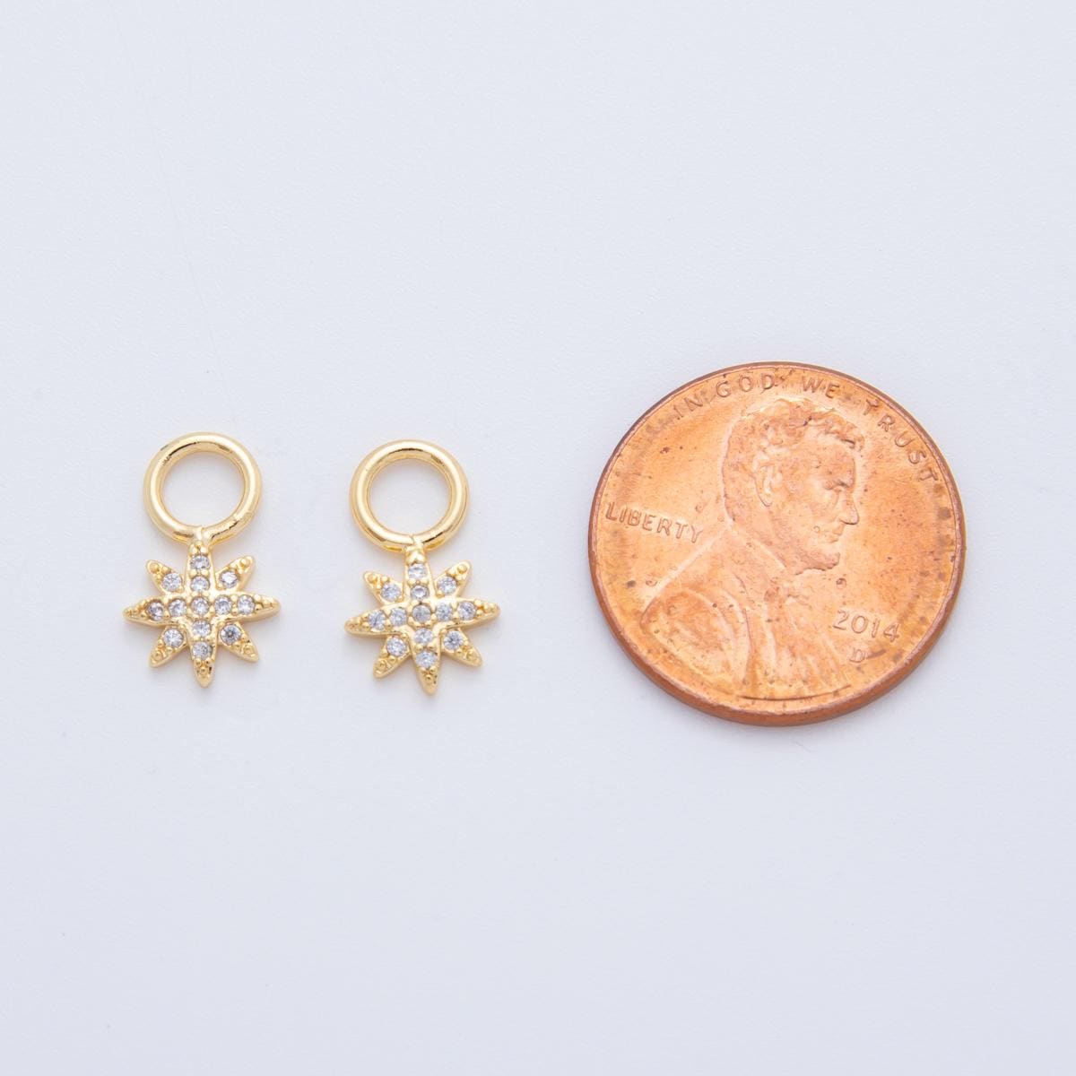 18K Gold Filled Micro Paved Celestial Star Add-On Drop Earring Charm | AF741