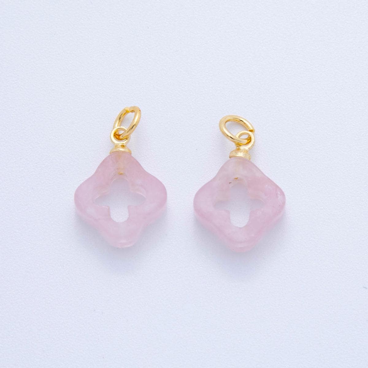 Mini Multicolor Gemstone Clover Charms 18k Gold Filled Lucky Pendant for DIY Earrings, Necklaces Bracelet Jewelry Making AF-786