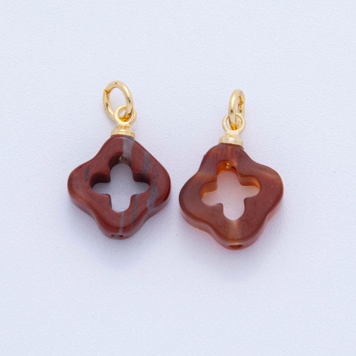 Mini Multicolor Gemstone Clover Charms 18k Gold Filled Lucky Pendant for DIY Earrings, Necklaces Bracelet Jewelry Making AF-786