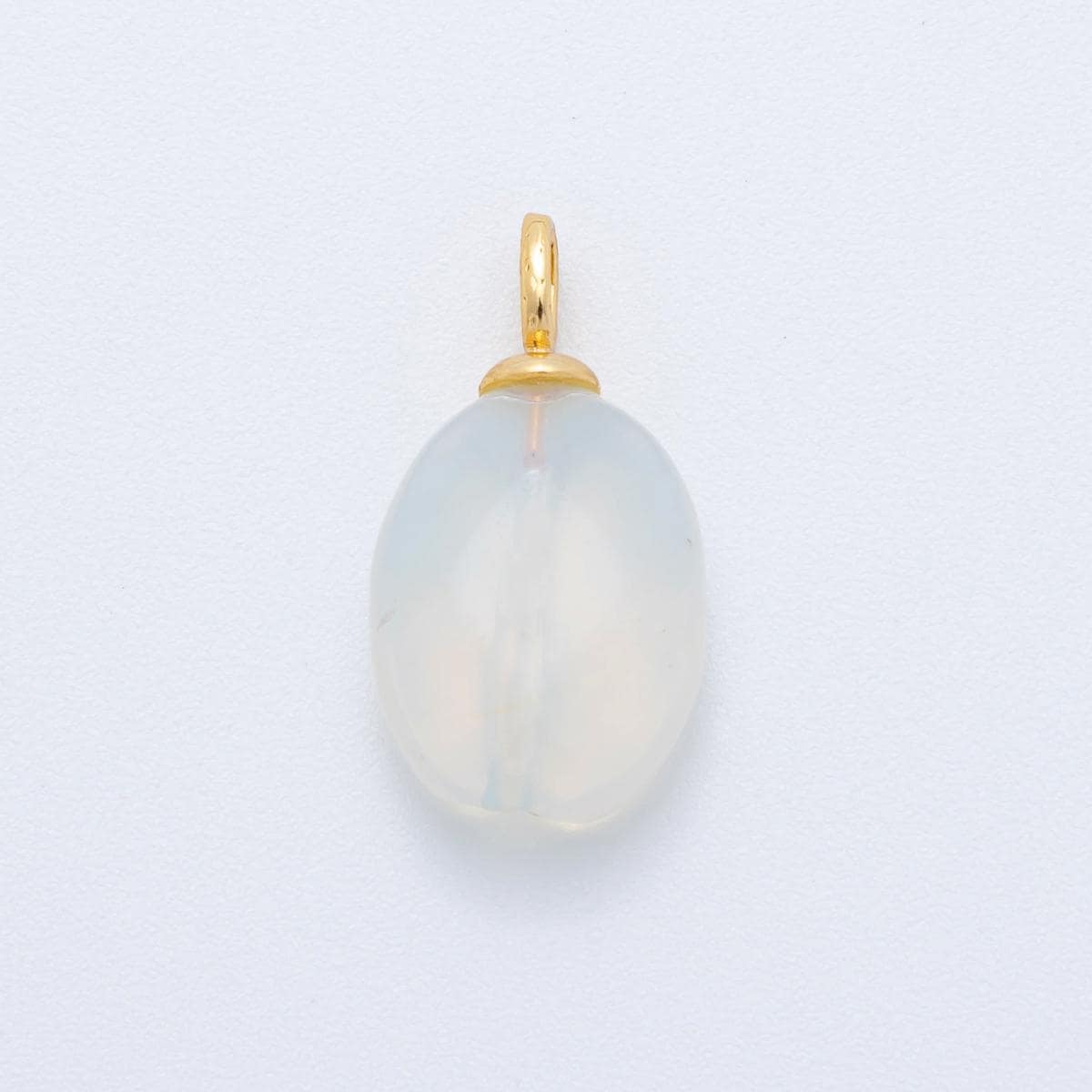 Natural Gemstone Faceted Oval Charms 18k Gold Filled Mixed Stone Gold Bail Charm for DIY Necklaces Jewelry Making AF-98