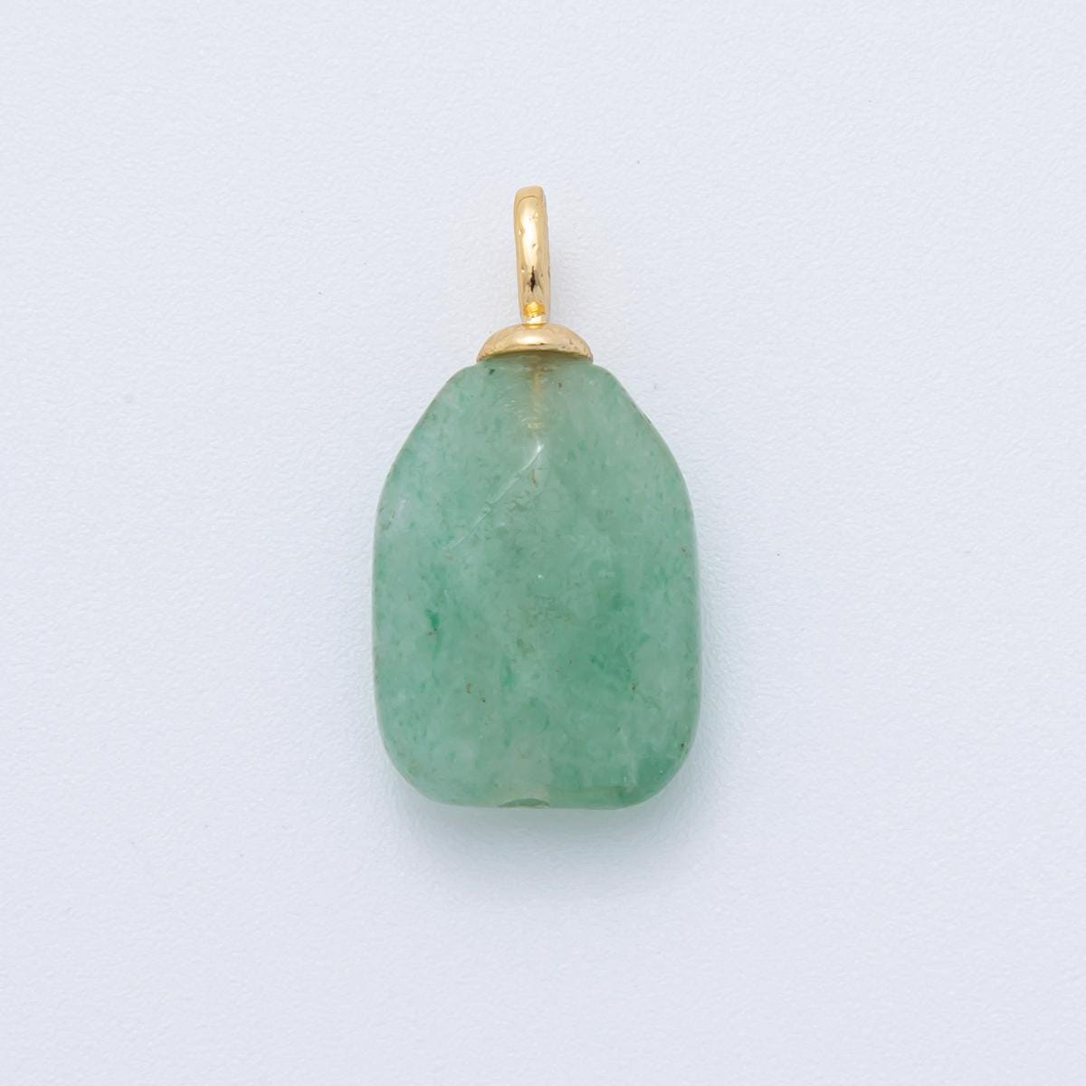 Natural Gemstone Faceted Irregular Rectangular Charms 18k Gold Filled Mixed Stone Gold Bail Charm for DIY Necklaces Jewelry Making AF-794