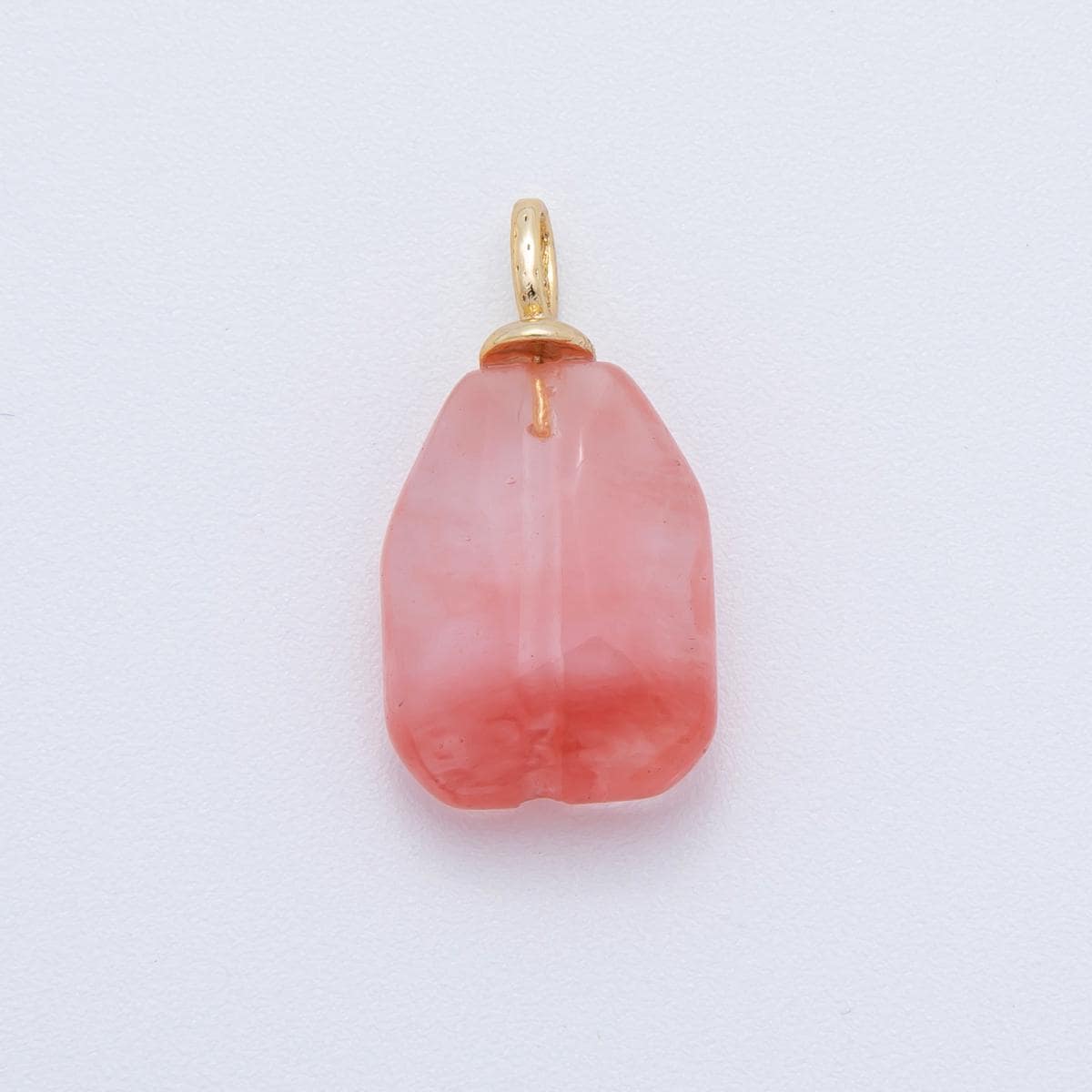 Natural Gemstone Faceted Irregular Rectangular Charms 18k Gold Filled Mixed Stone Gold Bail Charm for DIY Necklaces Jewelry Making AF-794