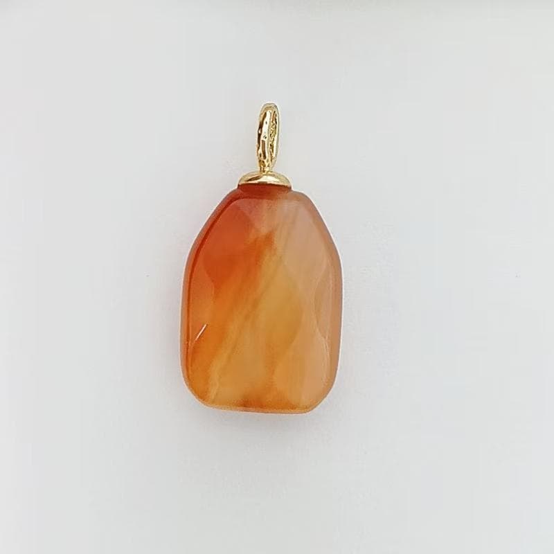 Natural Gemstone Faceted Irregular Rectangular Charms 18k Gold Filled Mixed Stone Gold Bail Charm for DIY Necklaces Jewelry Making AF-794