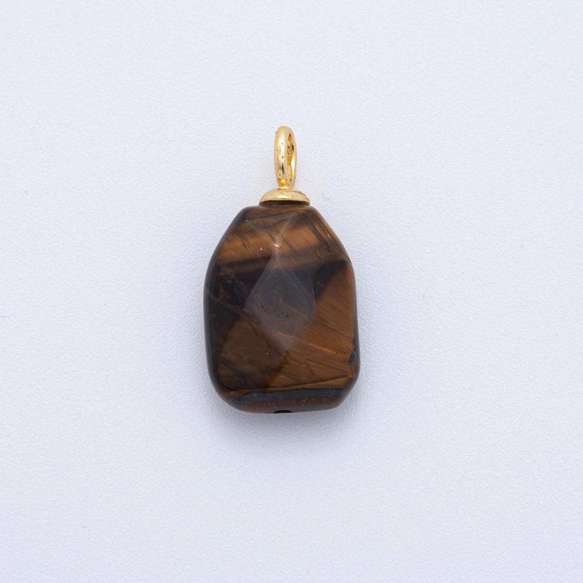 Natural Gemstone Faceted Irregular Rectangular Charms 18k Gold Filled Mixed Stone Gold Bail Charm for DIY Necklaces Jewelry Making AF-794