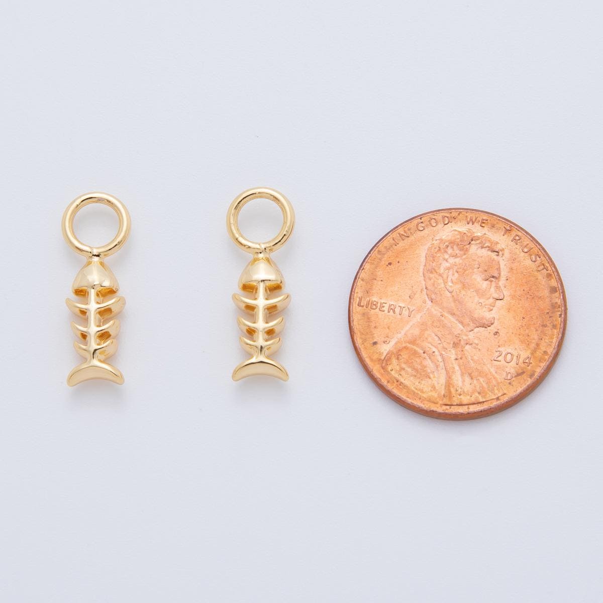 18K Gold Filled Fish Bone Add-On Drop Earring Charm | AF746