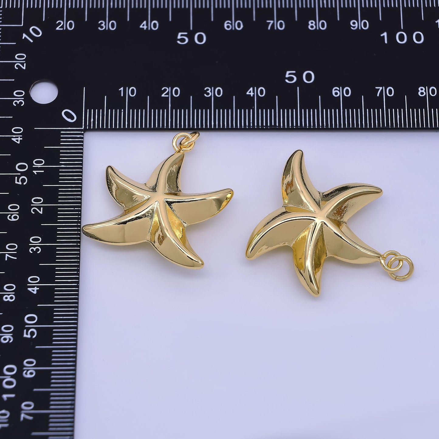 Star fish 24k Gold Filled sea star cluster charm Beach Under The Sea animal pendant AH-548